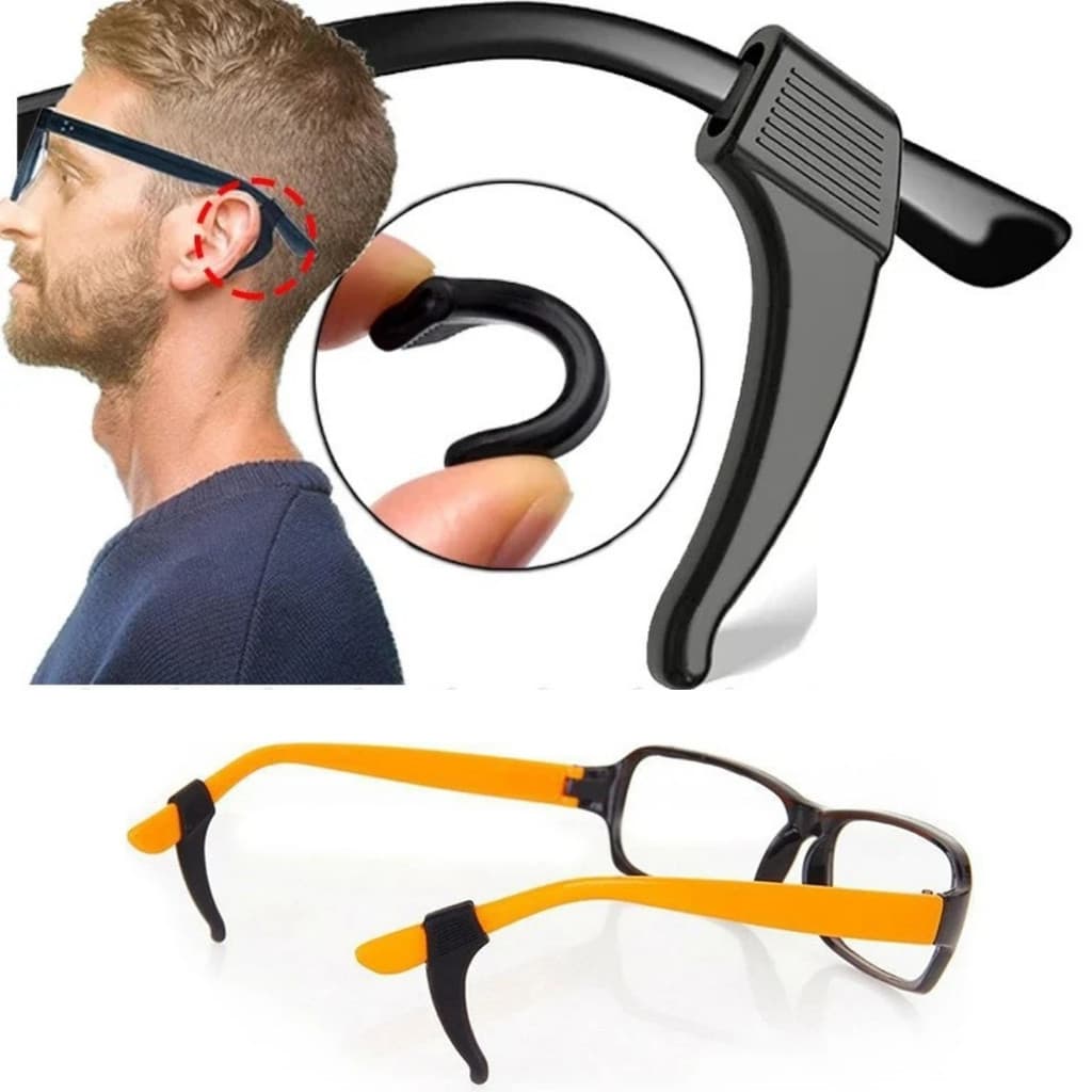 2 Pares Suporte/trava Gancho Orelha P/ Óculos Em Silicone