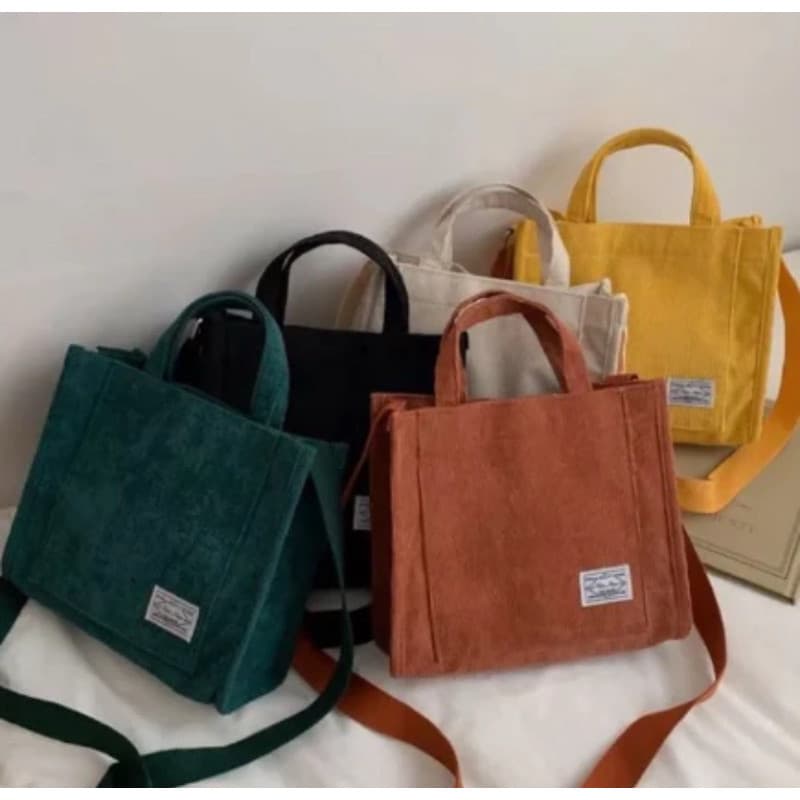 Bolsa Feminina Lona Tecido Transversal Veludo Lona Mini Bolsa Quadrada