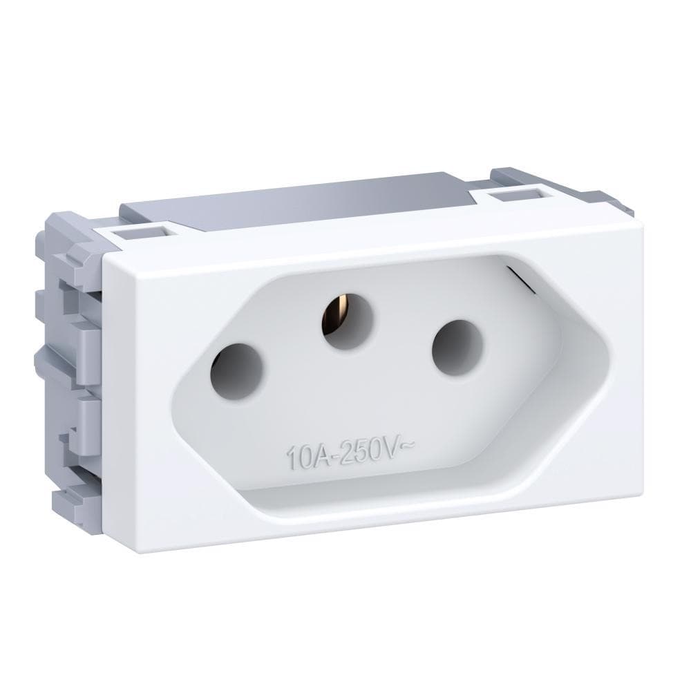 Kit 5 Modulo Tomada De Energia 2p+T 10A Esatta Branco 16025508