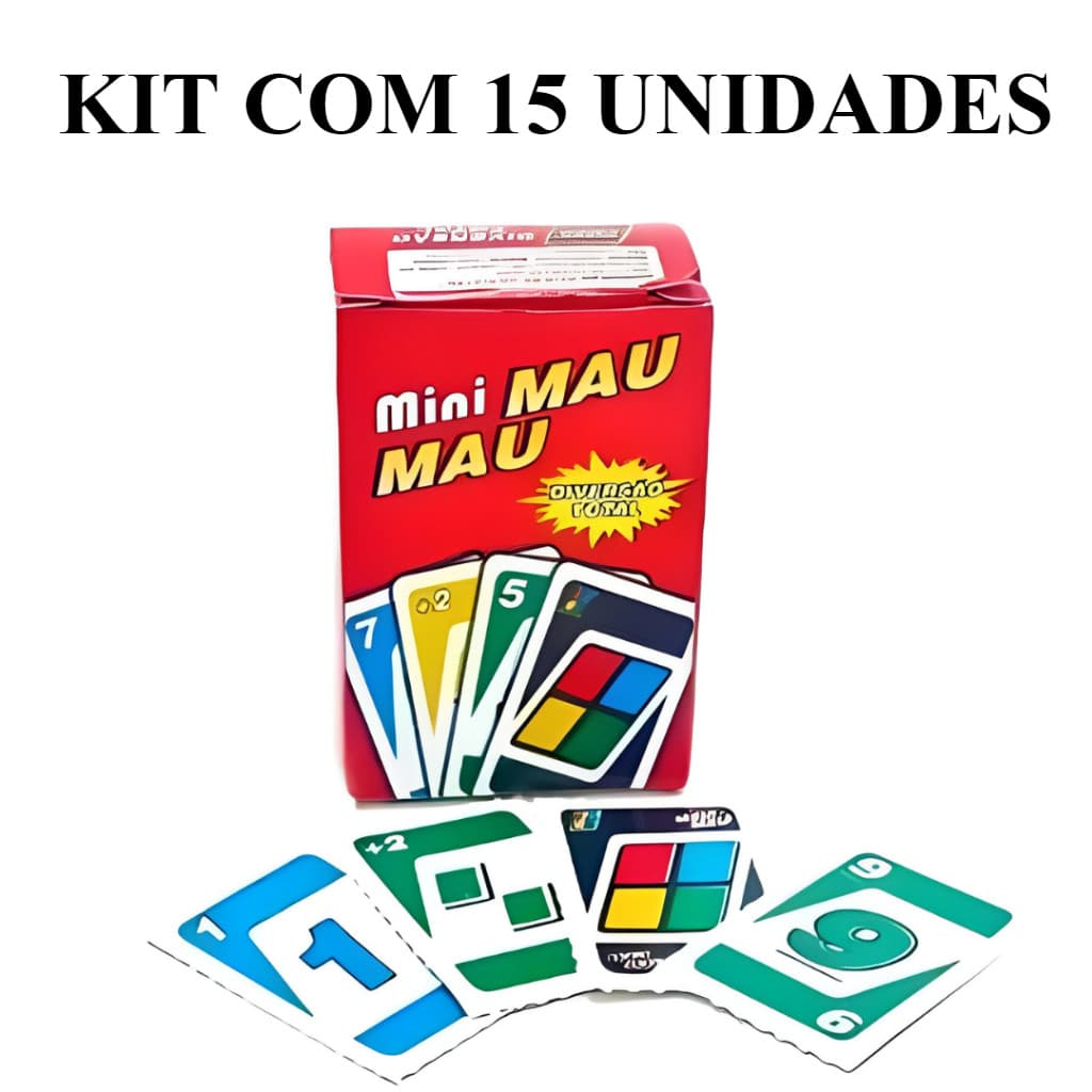 15 UNO Mini Mau Lembrancinha - Diversão Total- Jogo de Cartas- UNO