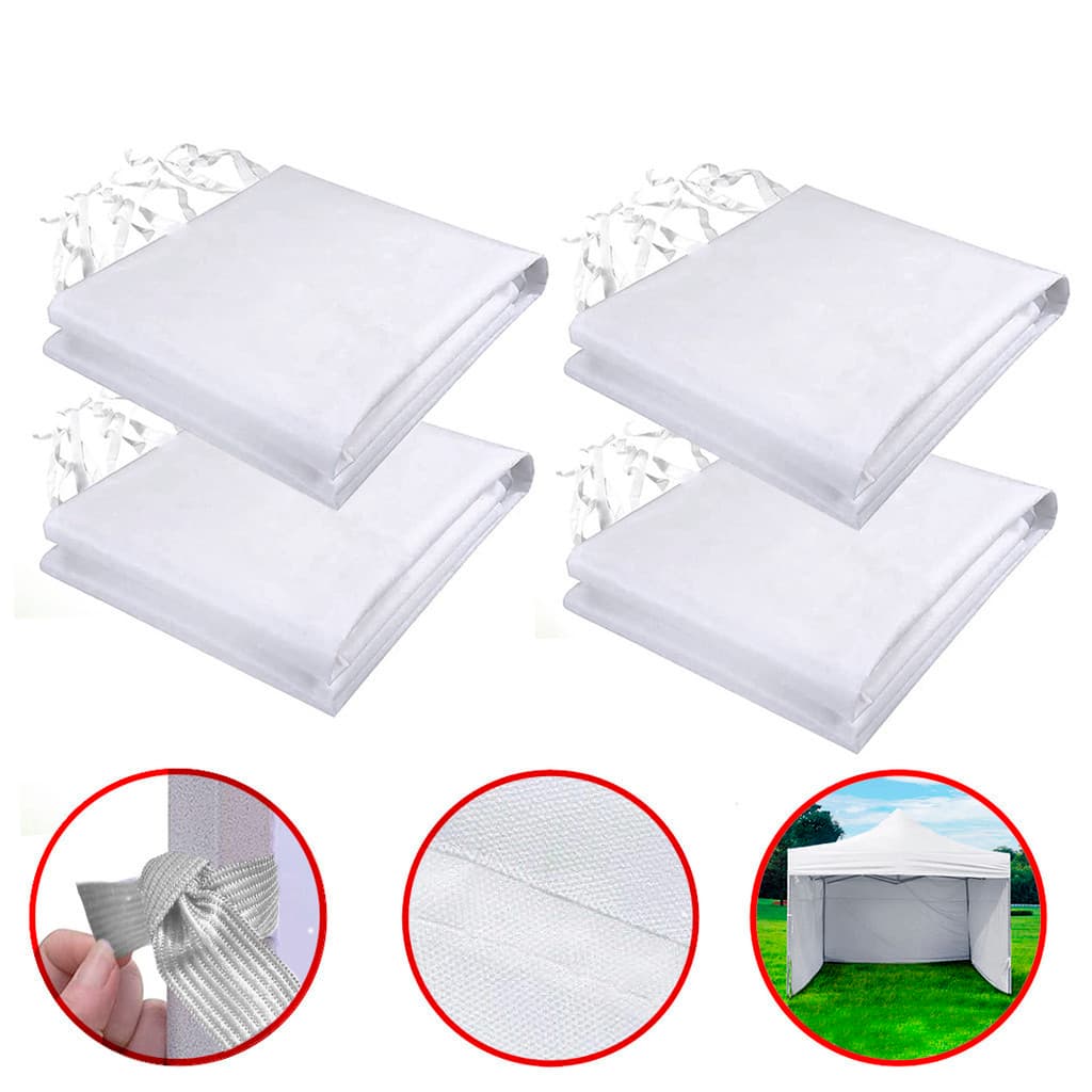 4 Paredes Fechamento Lateral Removível Para Tenda Gazebo 3x3 Branco