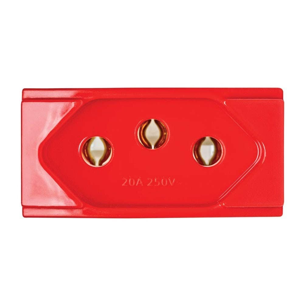 Módulo Tomada 2 Pólos + Terra 20A Duale Up Vermelho