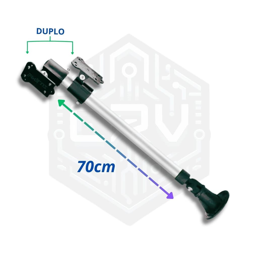 Suporte Extensor Prolongador de Câmera DUPLO de Alumínio CFTV Fácil Instalação INFRA de 70cm