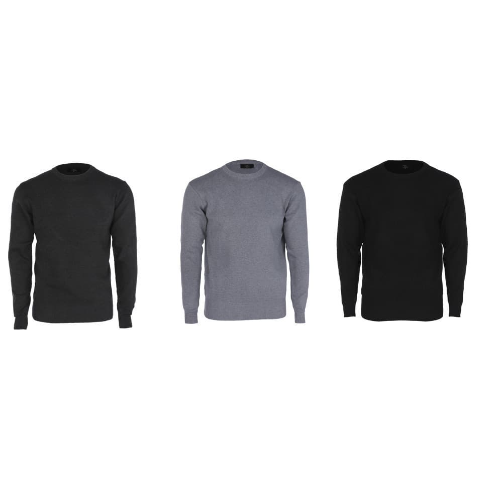 Blusa De Frio Suéter Blusa Liso Lã Masculina Gola Redonda Social Casual