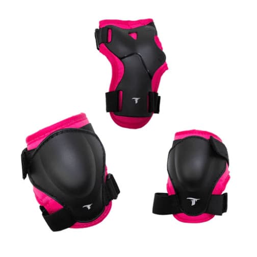 Kit Completo de Proteção Infantil Traxart Rosa Profissional Iniciante para Patins Skate Menina