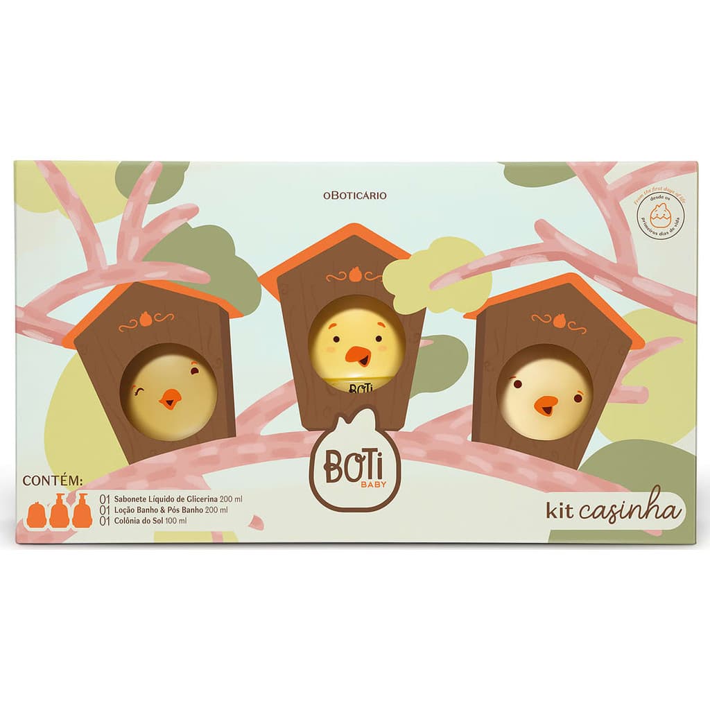 Kit Boti Baby Casinha Sabonete Líquido Loção Hidratante E Colônia Nenêm (3 Itens) Oboticário