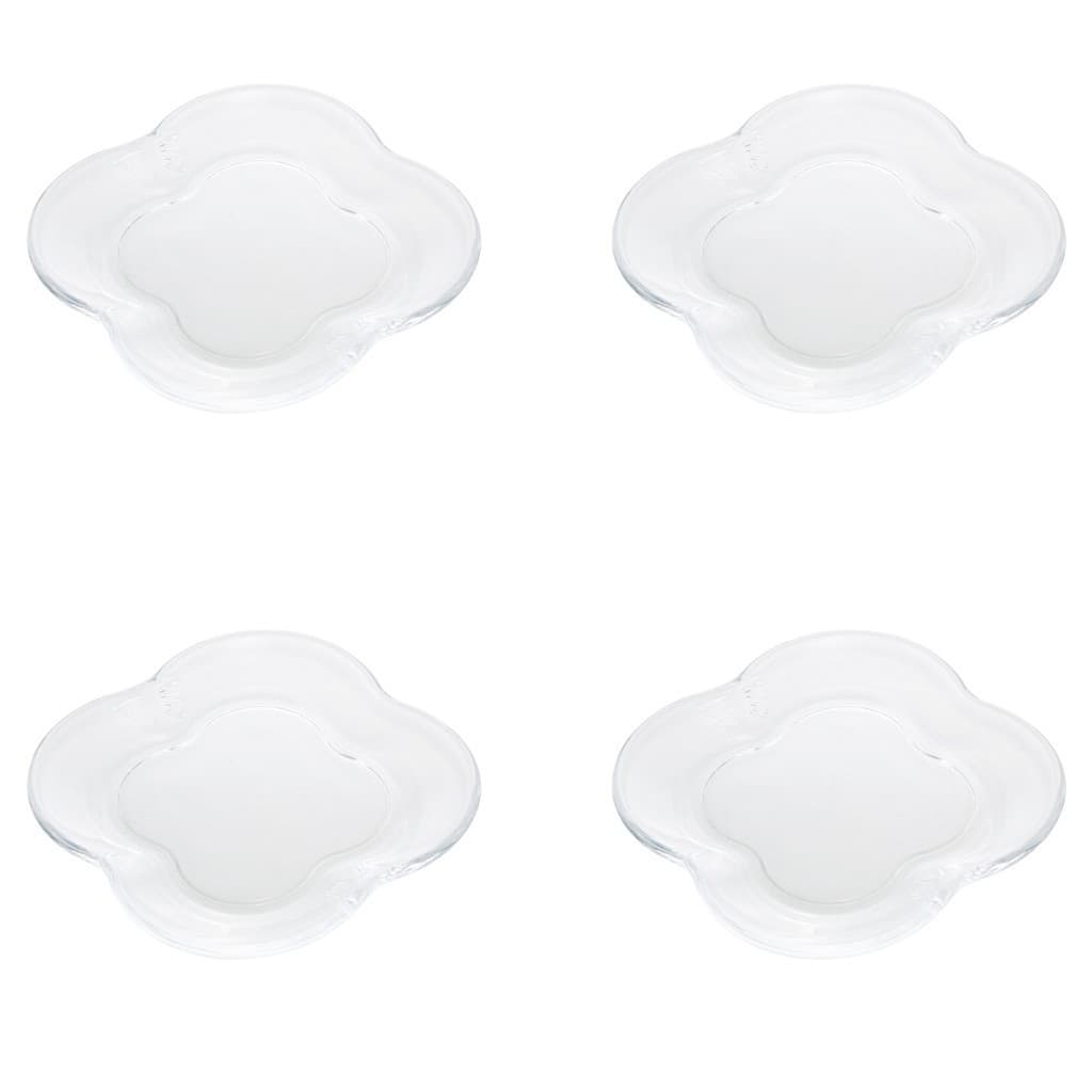 Jogo 4 Pratos Para Sobremesa De Vidro Butterfly 17cm Wolff
