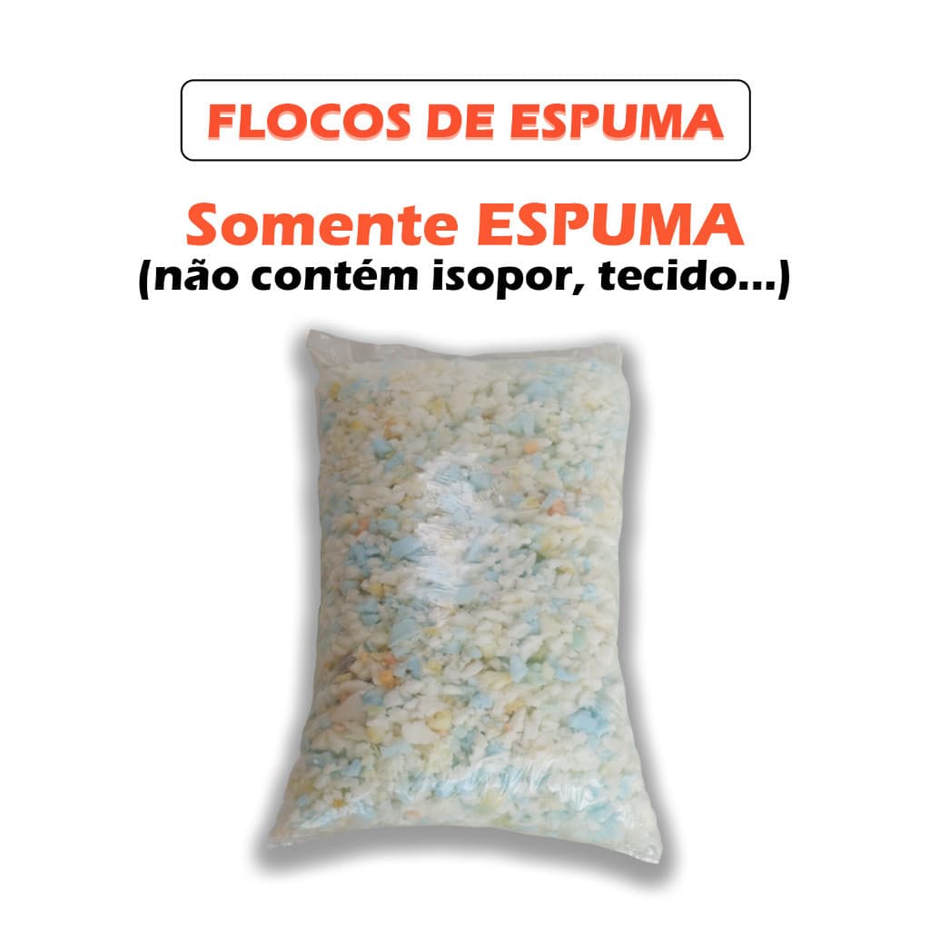Enchimento de Espuma p/ puffs e almofadas travesseiros e estofados 1 kg enchimento de qualidade