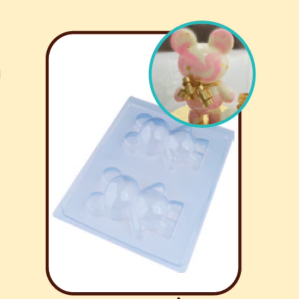 Forma com Silicone 3 partes para Chocolate Urso Médio 150 g - Forma para chocolate - Forma ovo de Páscoa