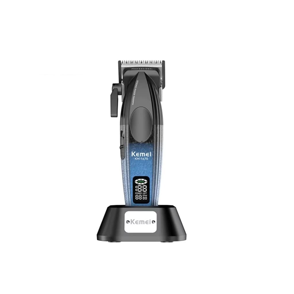 Maquina De Cortar Cabelo Profissional Original Kemei Km 1670 azul