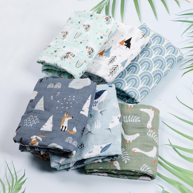 1Pc Musselina Algodão Bebê Swaddles Macio Recém-Nascido Envoltório 120 * 110CM Cobertores Infantis