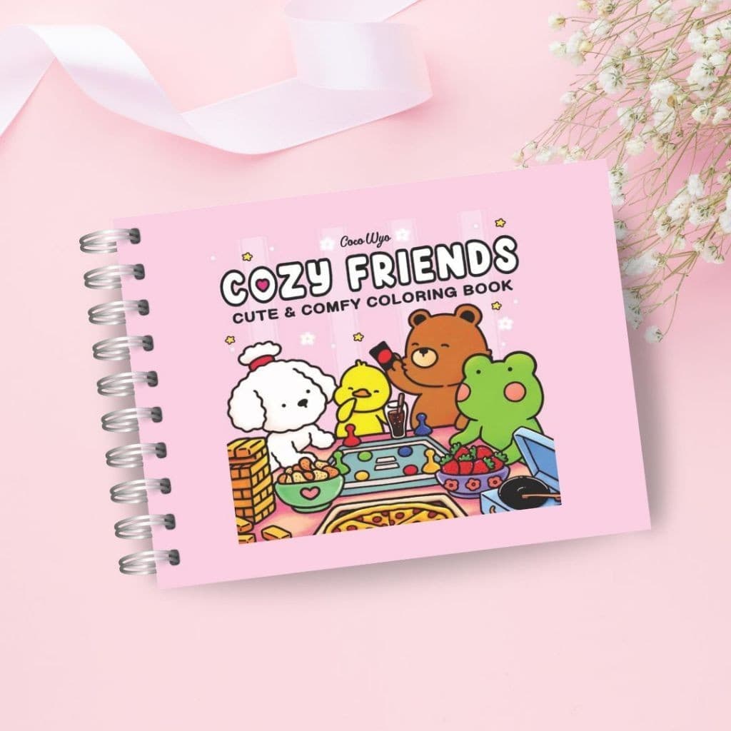 Livro de Colorir Pintar Cozy Friends Impressão Somente Frente