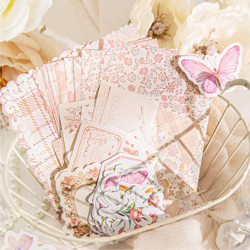 ENWEI 100 Pcs [Flower Post Office Series] Material Do Jornal Vintage Papel Deco Múltiplo Kit De Livro De Rascunho De Adesivos