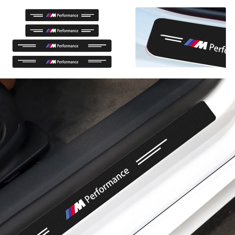 Adesivo De Proteção De Soleira De Porta De Fibra rbon , 4 Peças , Acessórios De Carro Para BMW M E34 E36 E60 E90 E46 E39