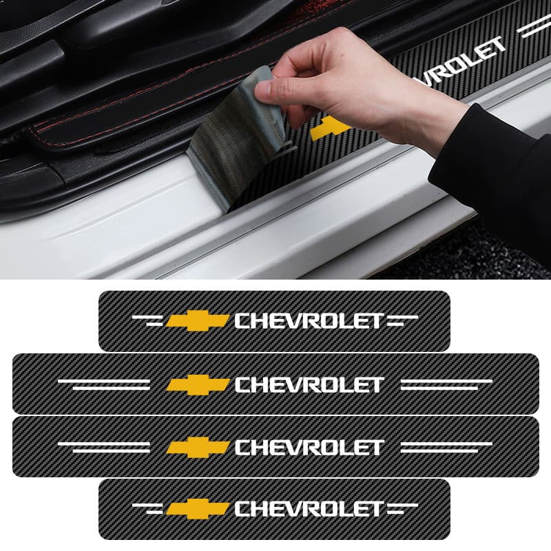 Adesivo De Proteção De Soleira De Porta De Fibra rbon , 4 Peças , Acessórios De Carro Para Chevrolet Cruze Vela Onix Cor