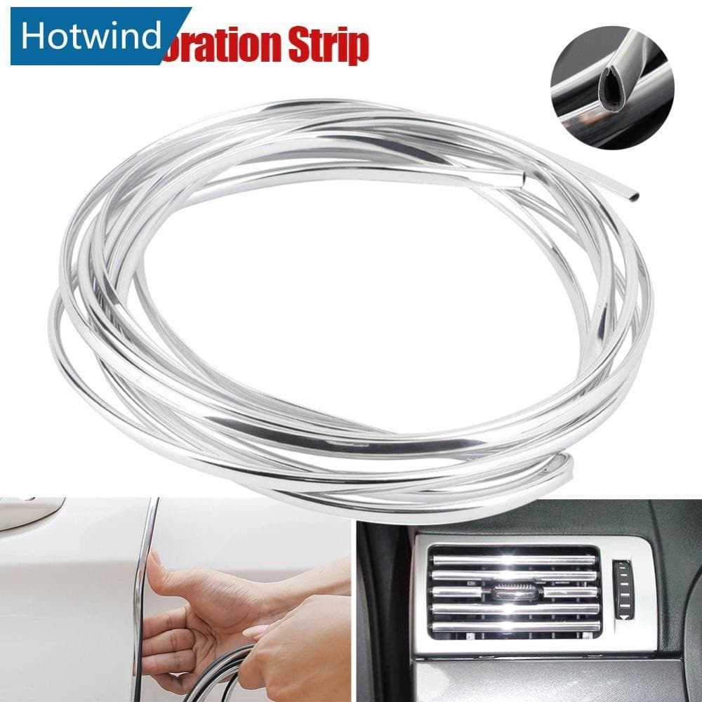 HW 3m/4m/5m/6m Borda Da Porta Do Carro Ar Condicionado Saída Automotiva Decoração De Tiras De Grade De Moldagem Protetor De Guarnição Chrome DIY U Estilo U5Z4