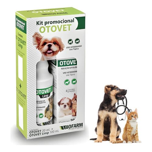 Kit Otovet Otolimp Remédio Para Ouvido Otite Cães Gatos