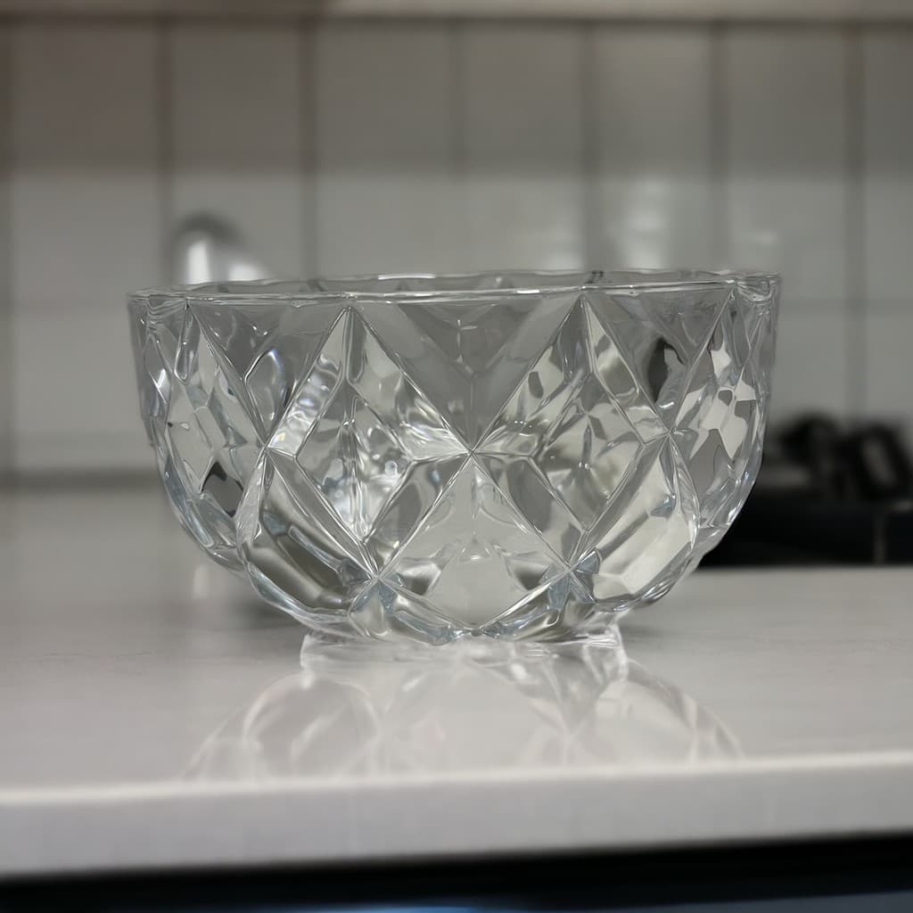 Centro Mesa Saladeira Cristal Diamond lyor Deli 25 X 13 Cm