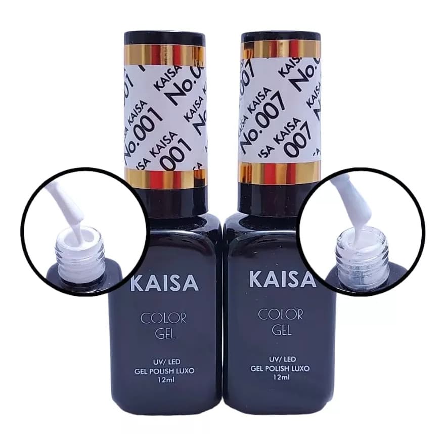 Kit Francesinha Kaisa Em Gel 2 Tons Branco Renda Unhas Led