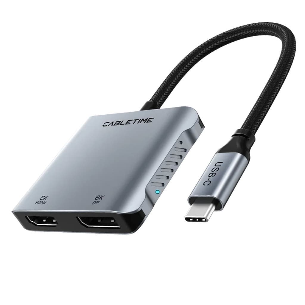 Adaptador Hub 4 em 1 USB C Para HDMI Displayport CableTime