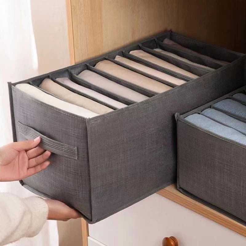 Organizador de Roupas Com 7 Divisórias Caixa De Armazenamento Roupas Meias Cuecas Envio Rápido