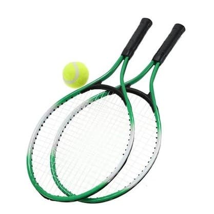 Raquete De Tenis C/ 2 Un + Bolinha + Bolsa 53cm Colorida