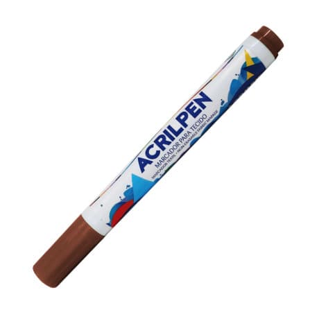 CANETA PARA TECIDO ACRILPEN MARROM ACRILEX