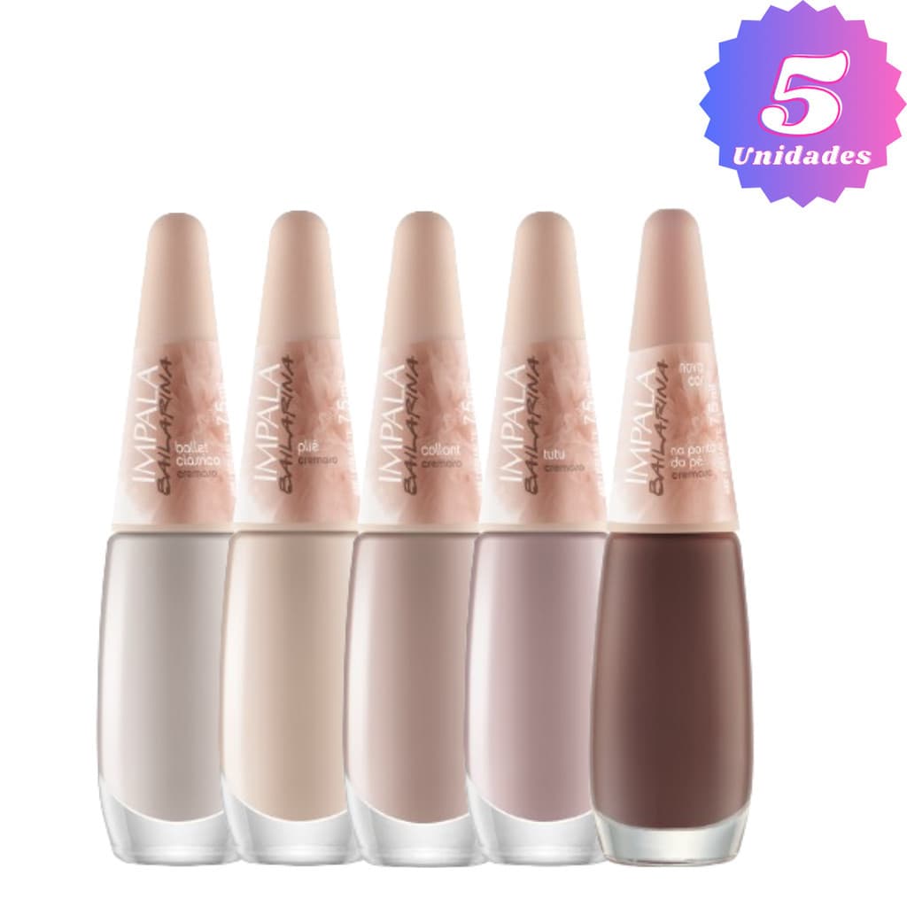 KIT COM 05 ESMALTE IMPALA COLEÇÃO BAILARINA  Nº 13
