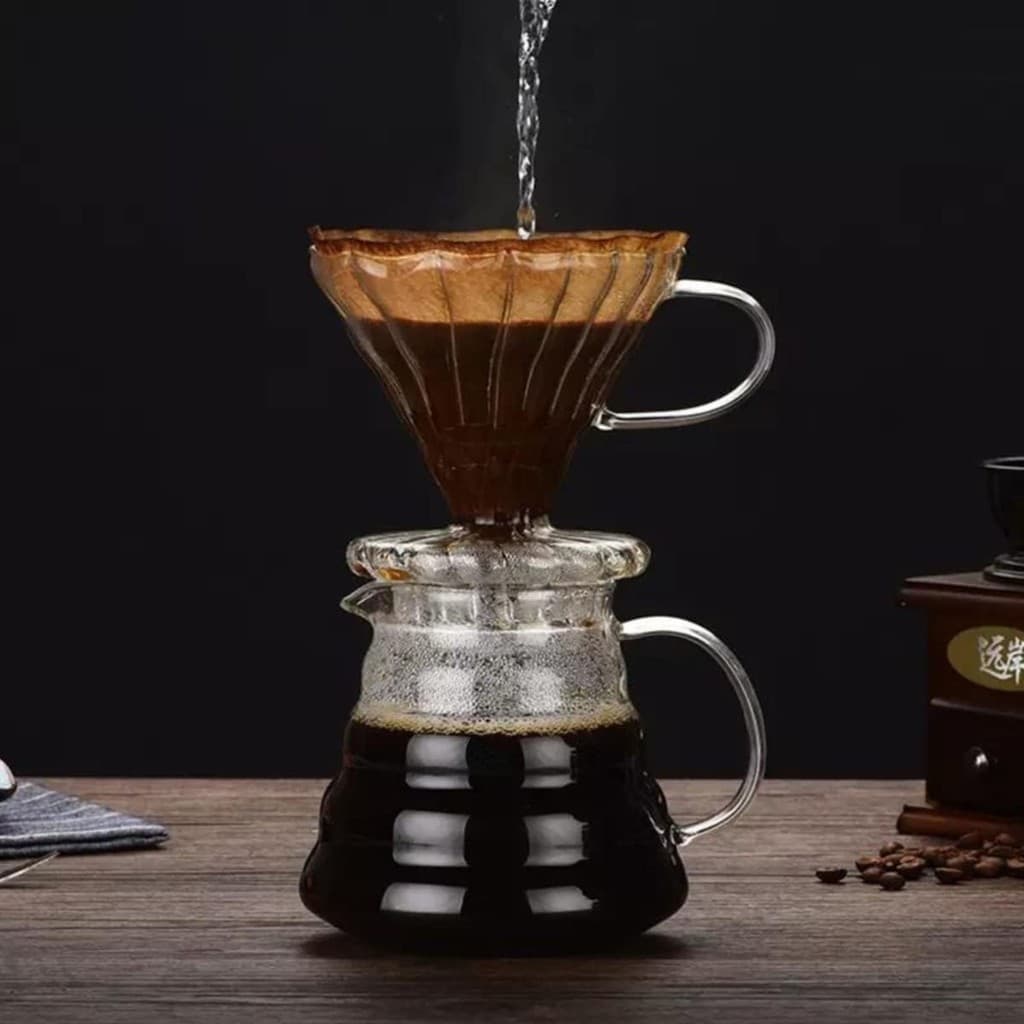 Jogo De Café 2 Peças Kit Com Passador Jarra Em Vidro E Tampa