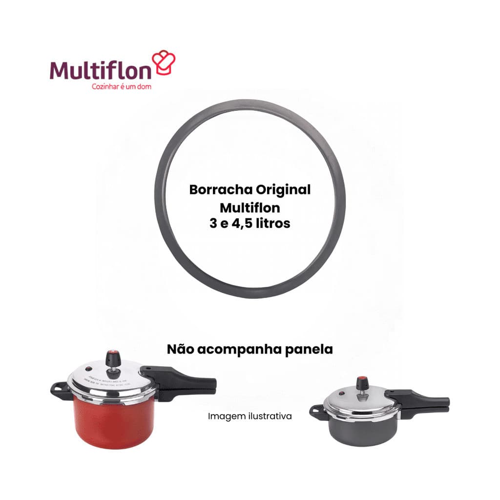 Borracha Panela Pressão Multiflon  QUARTZO Original para 3 e 4,5 Litros