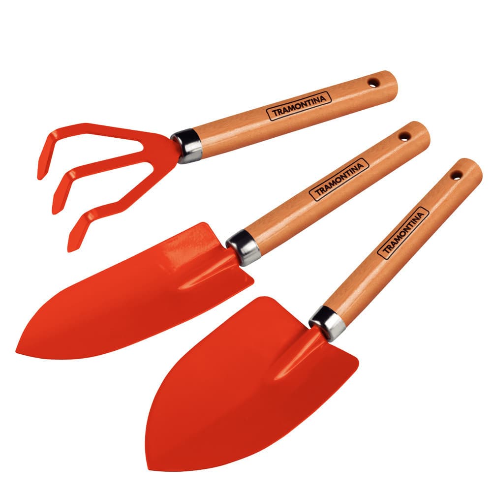 Conjunto para Jardinagem 3 Peças Tramontina Pazinhas e Ancinho 78102/801