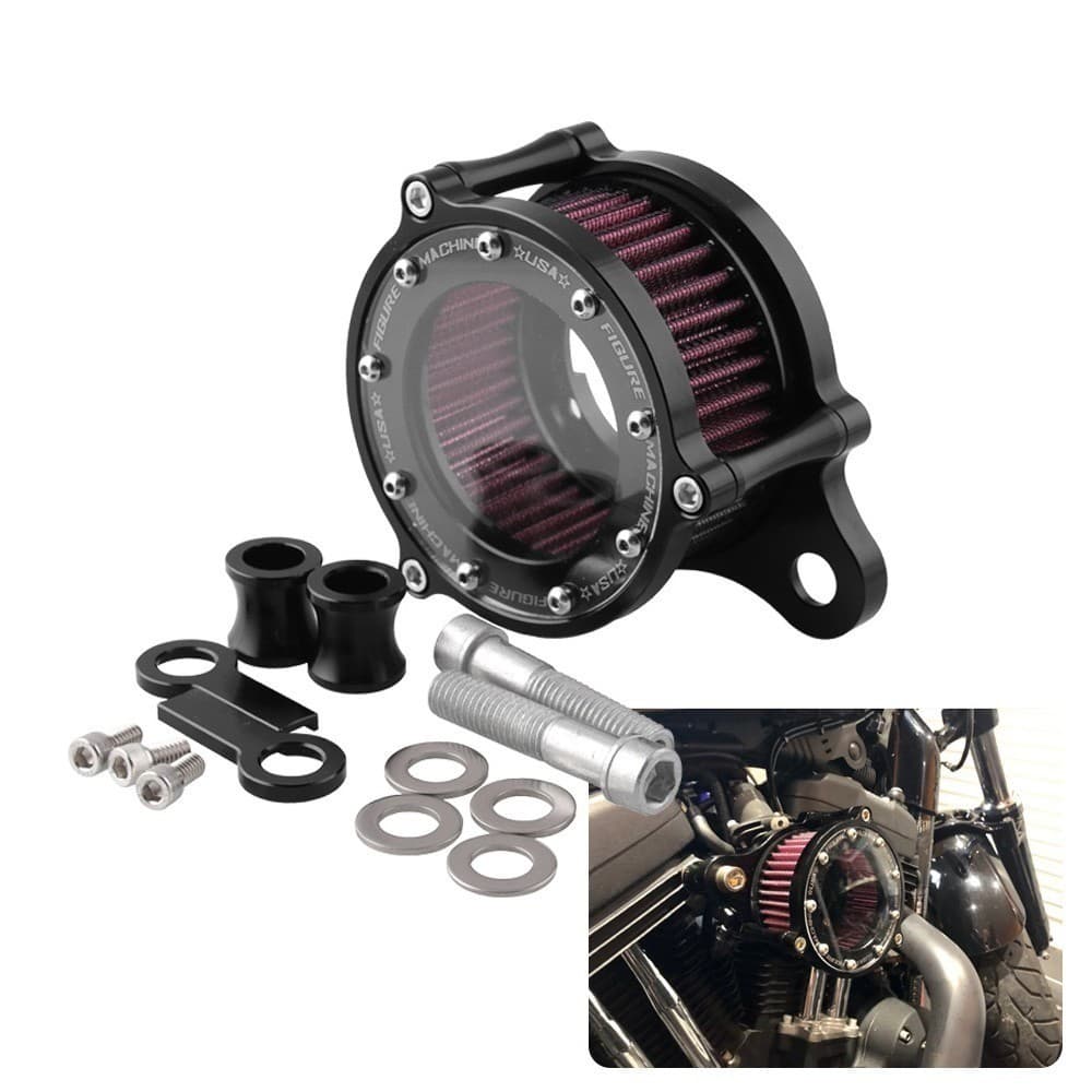 Kit De Filtro De Ar Para Motocicleta , Sistema De Admissão CNC Harley Davidson Sportster XL 883 XL1200 48 2004 2005 2006