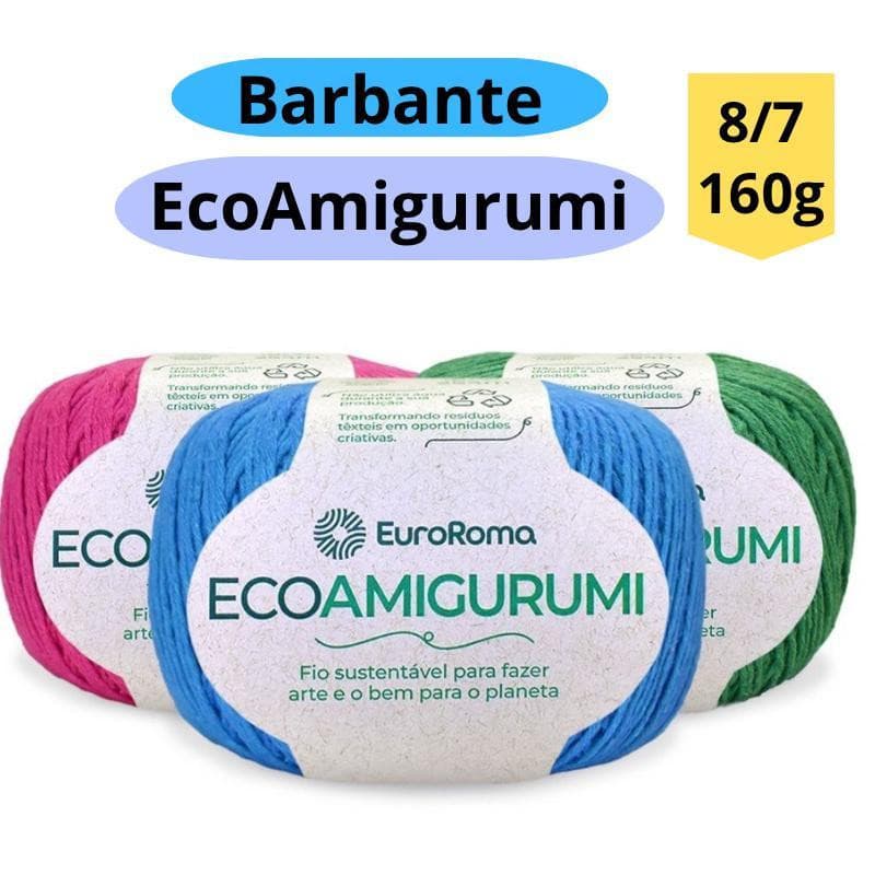 Fio Euroroma EcoAmigurumi 8/7 160G Várias Cores Linha amigurumi 254 Metros