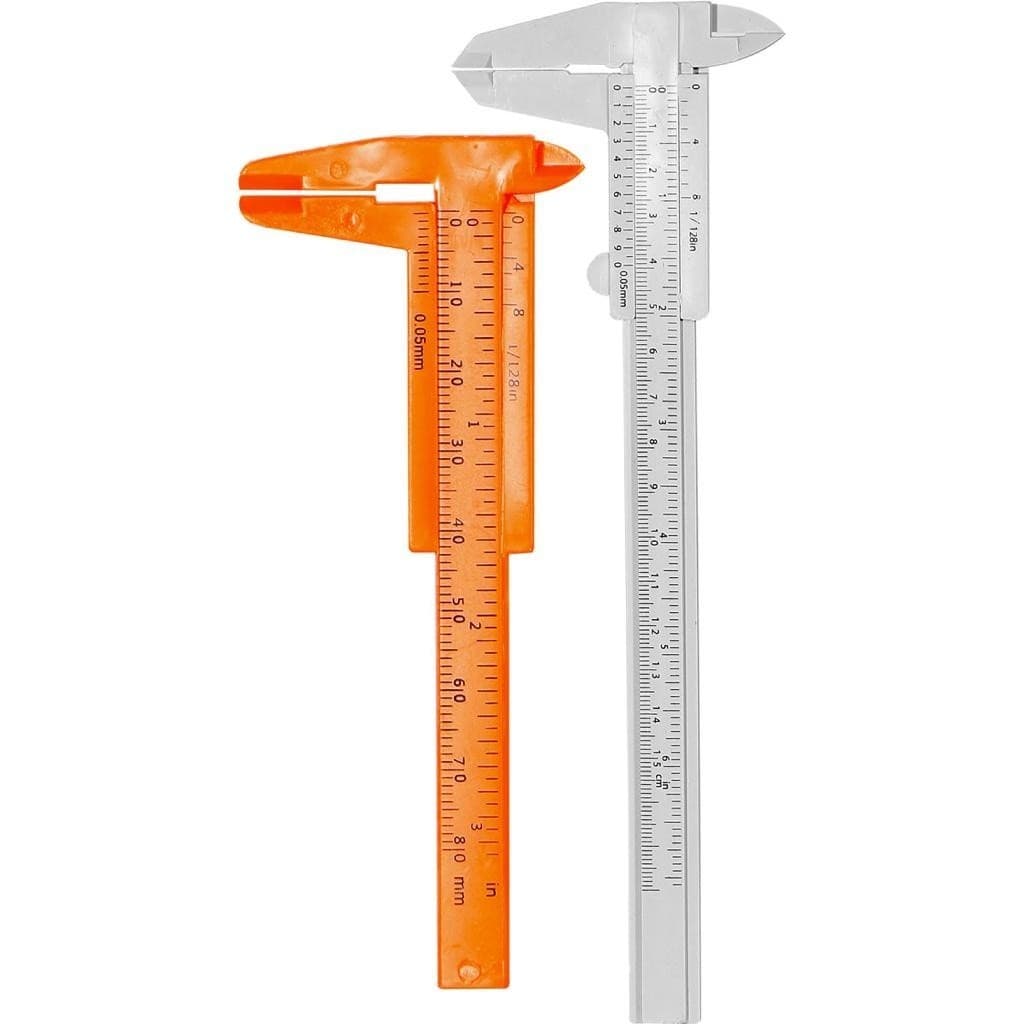 Kit 2 Paquímetro de Plástico Medidas Grande Pequeno 150 mm - Paquímetro Analógico c/ Trava Design Sobrancelhas Estética PVC Plástico Resistente para Medição