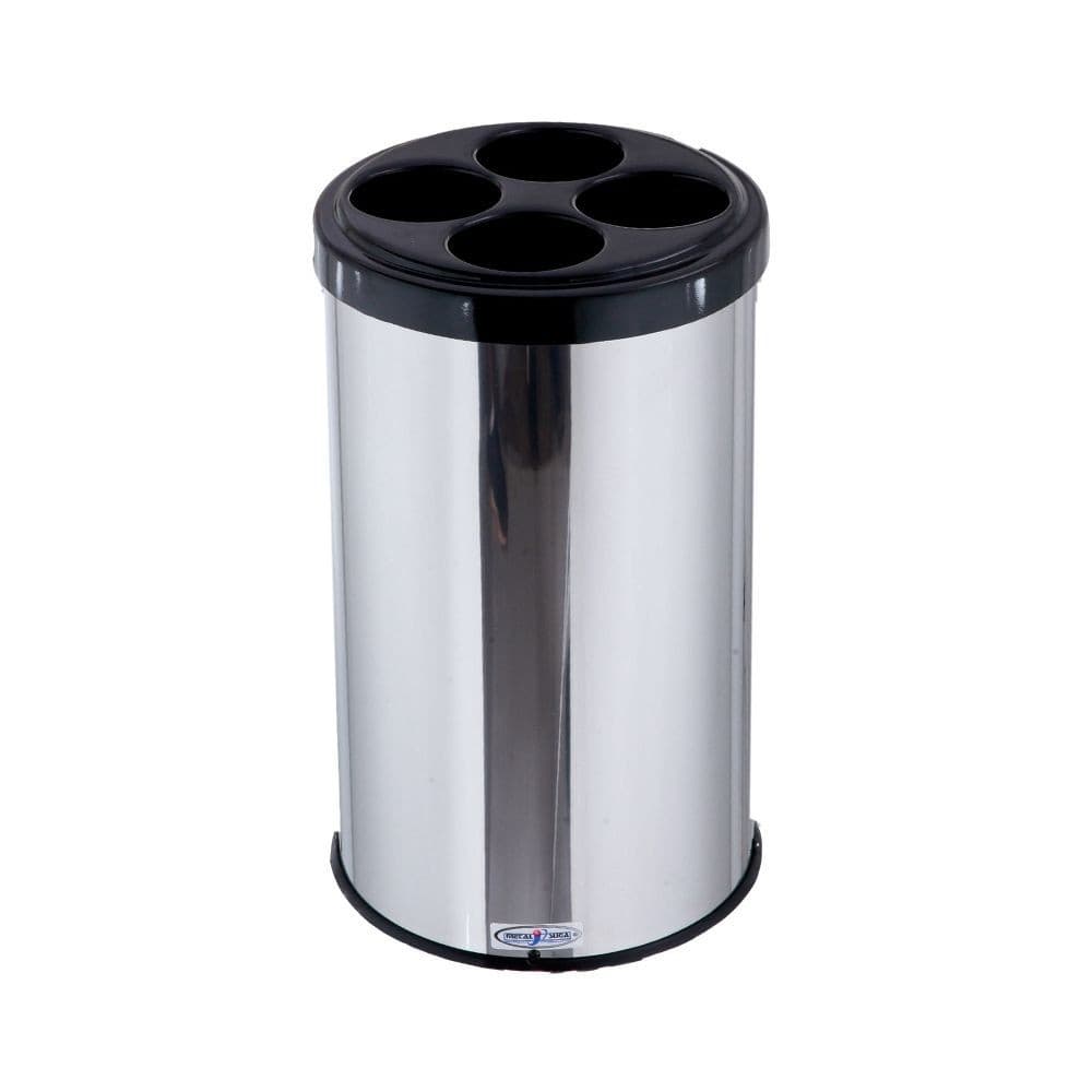 Lixeira Dispensador Inox Redonda para Copos descartaveis ideal para Empresa Cozinha Hospitais Clinicas 20L