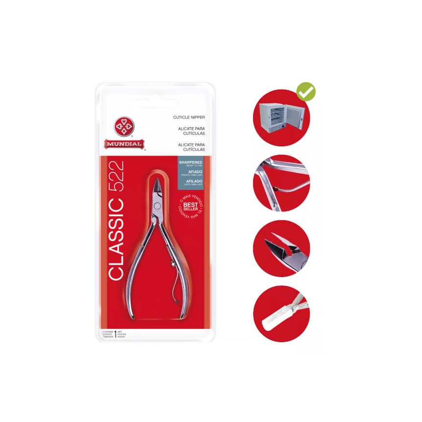 Alicate De Cuticula Profissional Classic 522 Mundial Afiado