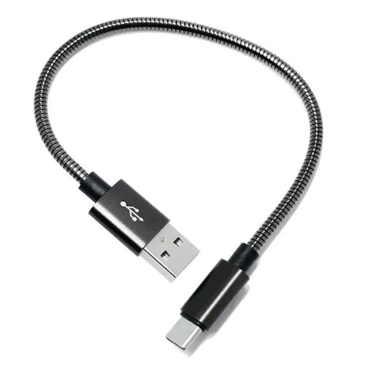 Cabo Carregador USBxTipo-C Curto USB-C Metal Blindado Reforçado Turbo Celular Powerbank x'Gold 20cm