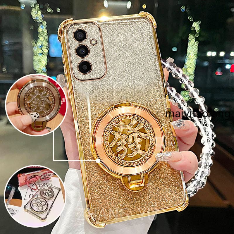 Capa Para Samsung A15 A16 A36 A56 A55 5G À Prova De Choque 3D Riqueza Suporte Nova Pulseira Caixa De Telefone DDXXA1