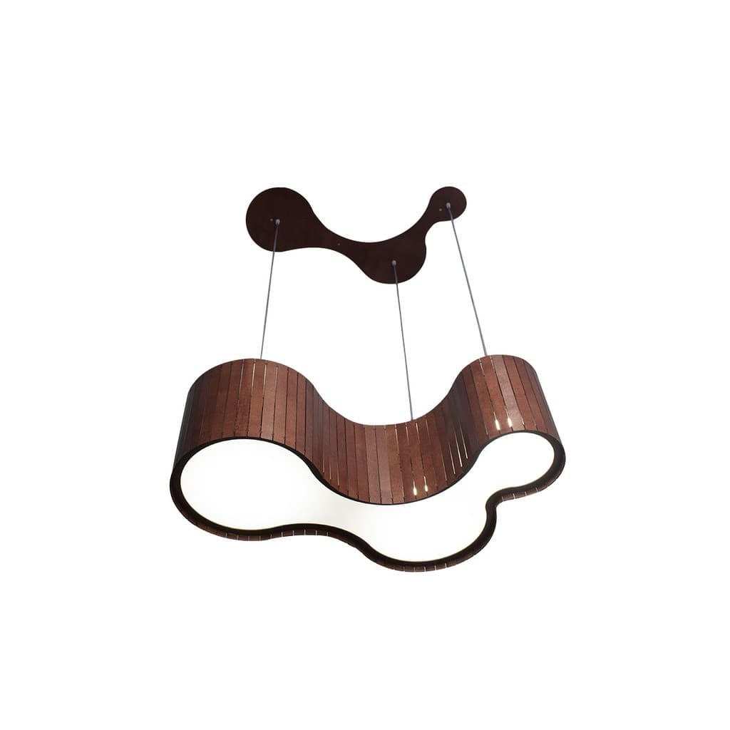 Luxuosa Luminária de Teto Pendente para Casa Loja Escritório em Madeira MDF Acabamento Impecável!