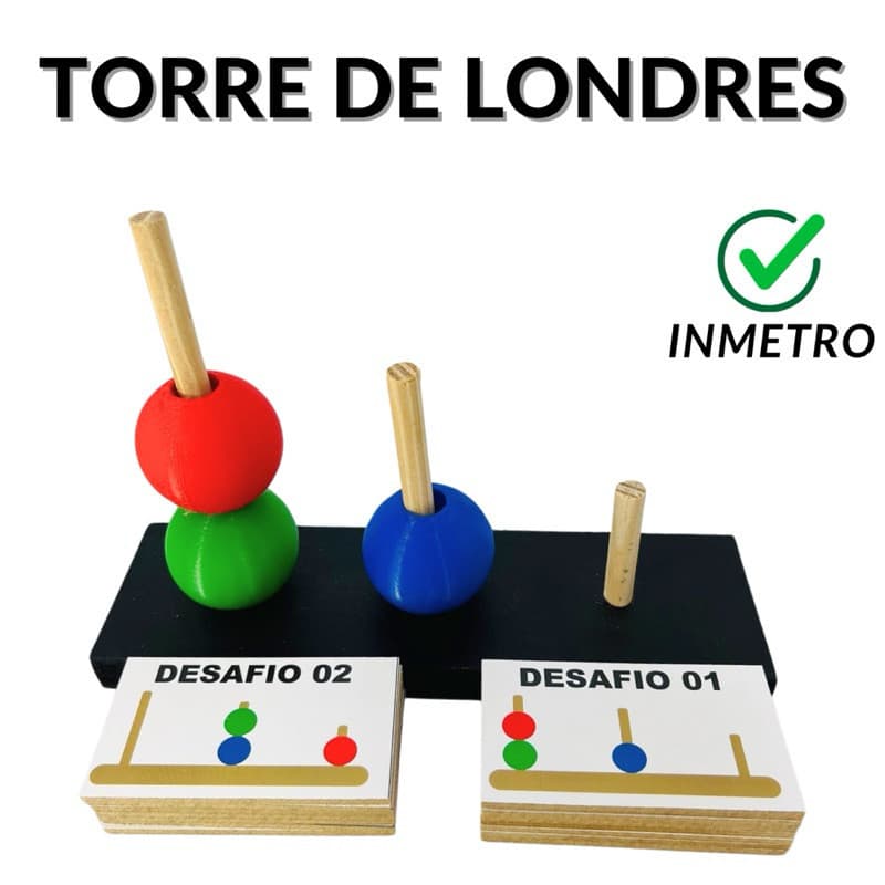 Brinquedo Torre de Londres Jogo Educativo Pedagógico Cognitivo Memoria Teste