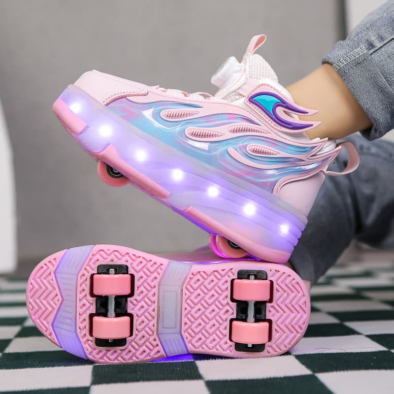 2025 Heelys De Quatro Rodas Crianças Patins Estudantes Do Ensino Fundamental E Médio Adulto Sapatos De Skate De Duas