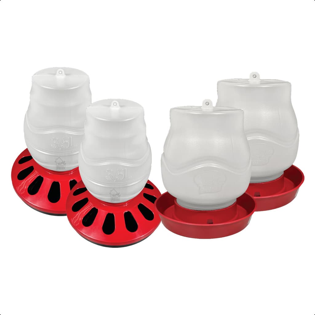 Kit 2 Comedouro 3,5L Aves 12 furos e 2 Bebedouro Rosca 3,5L