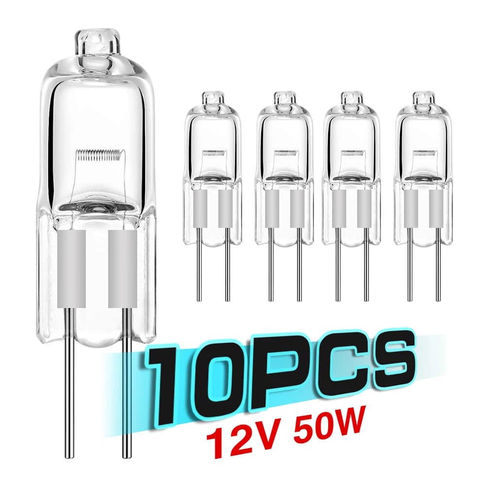 10 Lâmpadas Halógenas G4-12V 5W/10W/20W/35W/50W Lâmpada JC Bi-Pin , Luz Branca Quente , Substituição De LED Multi-Wattag