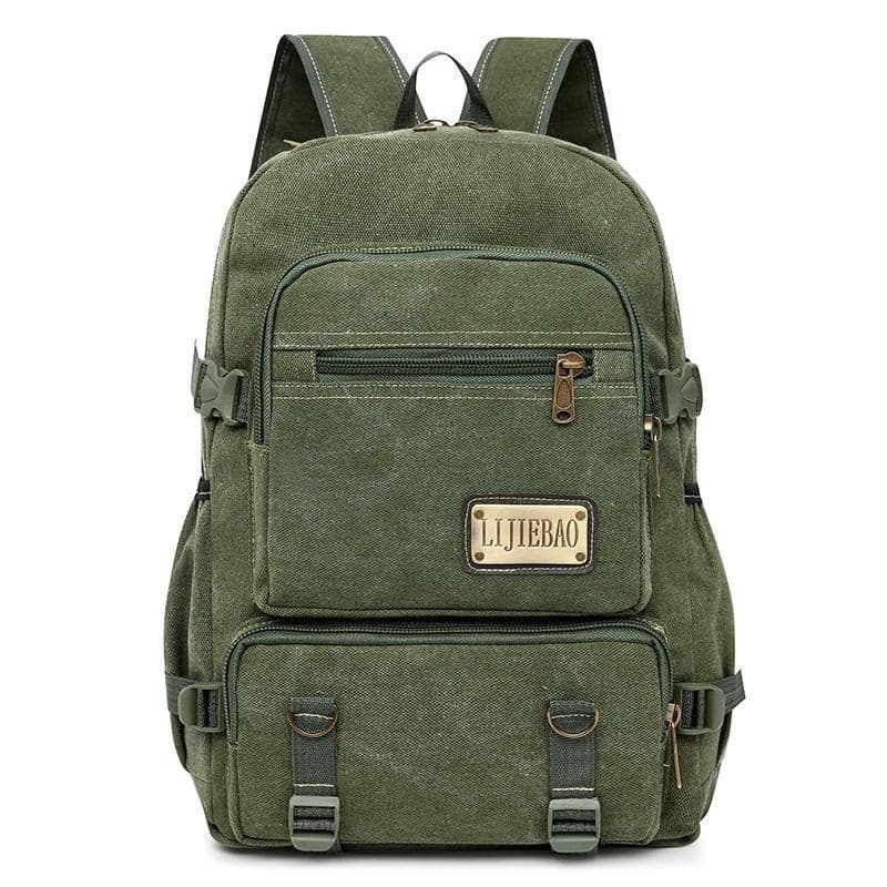 Mochila de Lona Vintage Estilosa Vários Compartimentos Viagem e Estudos 2501