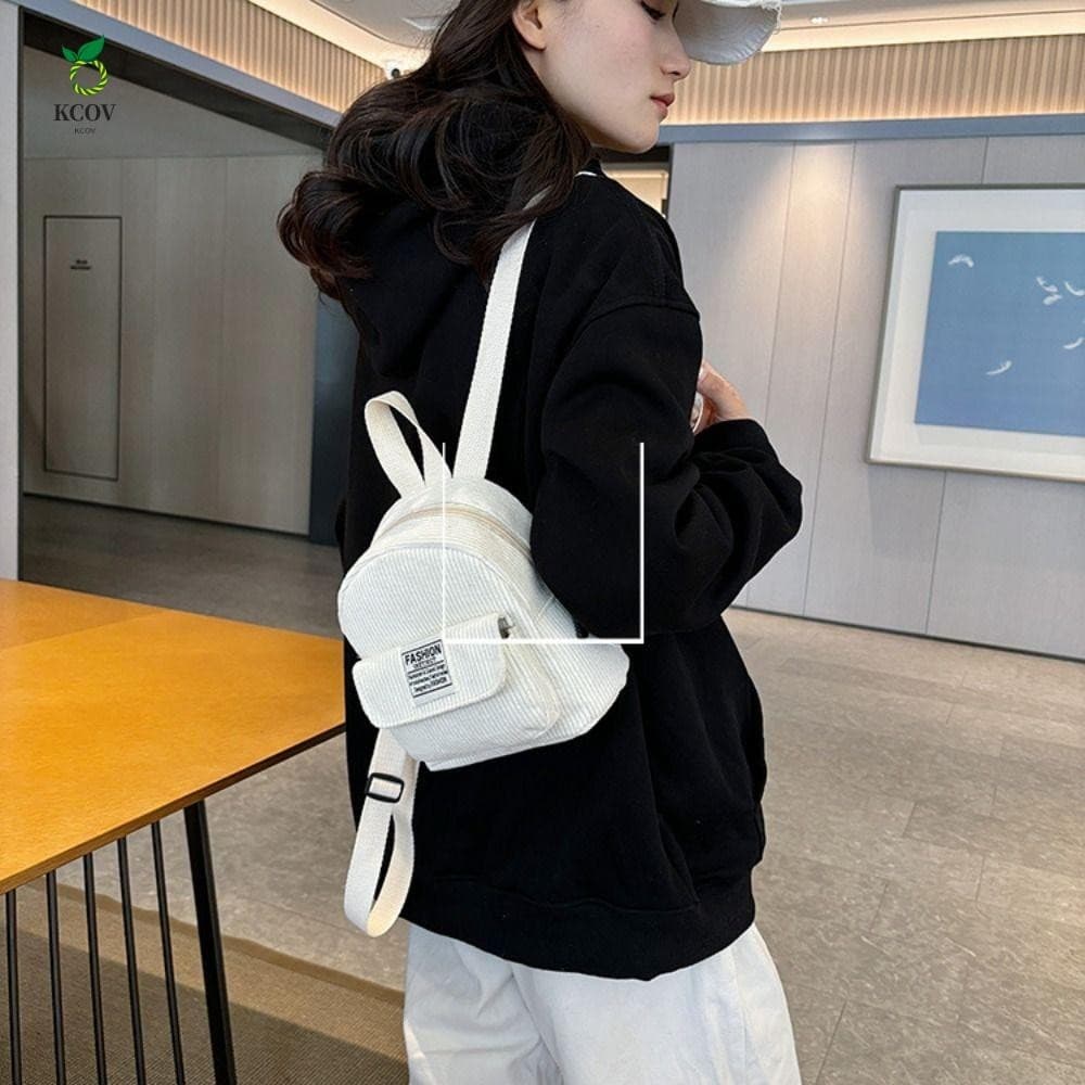 Mochila De Veludo KCOV , Bolsas De Telefone , Mini Ombro , Cor Sólida Escolares Femininas