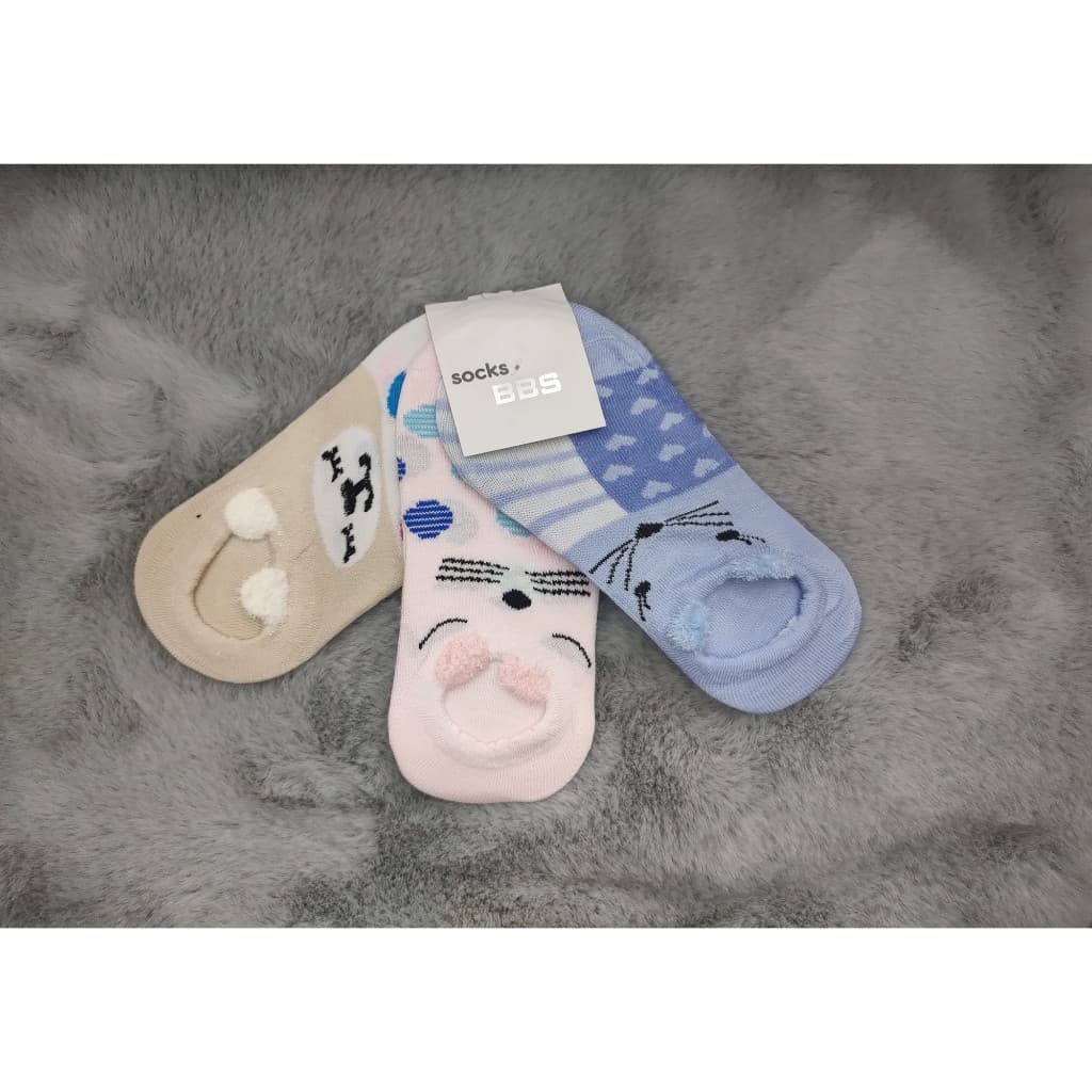 Kit 12 Pares Meias Socket Invisível criança Feminino Cores Sortidas