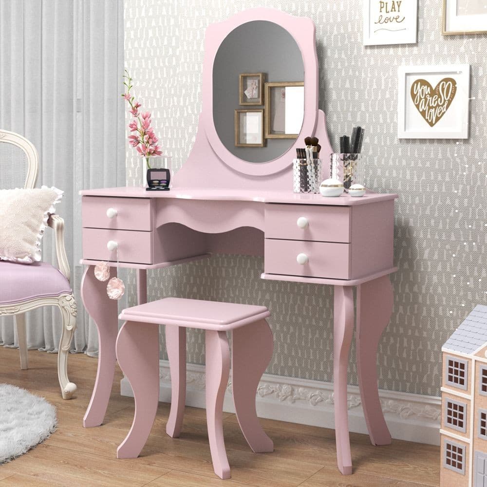 Penteadeira Princesa Maquiagem Acessórios Com Banqueta