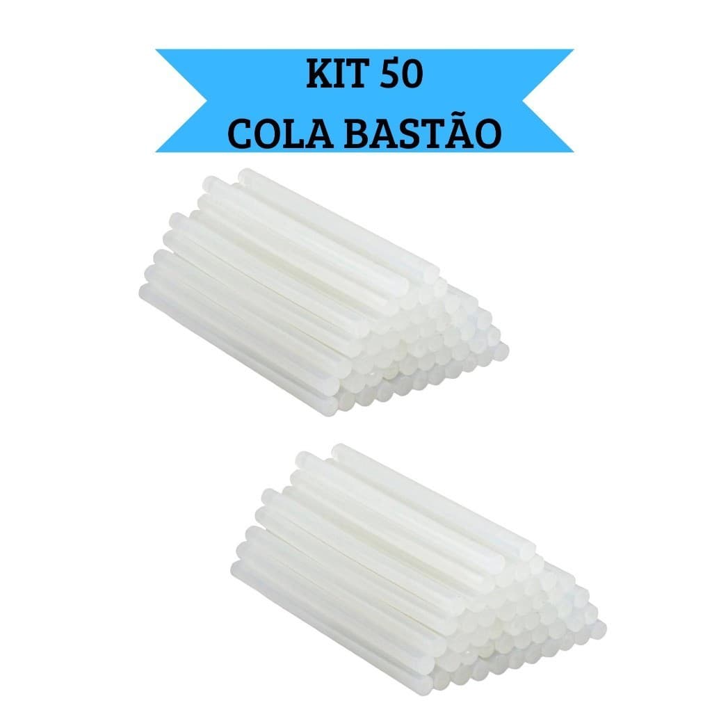KIT 50 BASTÕES DE COLA QUENTE SILICONE FINA