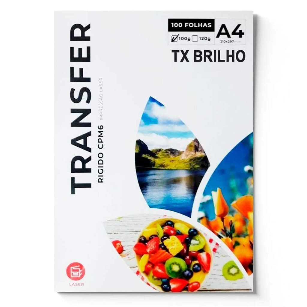 Transfer TX Laser Brilho A4 para Plástico e Acrílicos - 100g