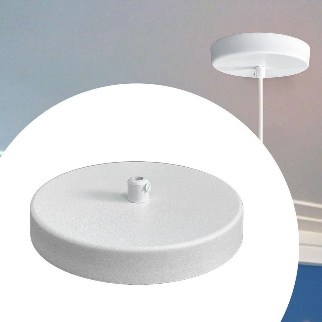 Canopla Acabamento Redonda para Pendente luminária de teto De Alumínio Preto ou Branco